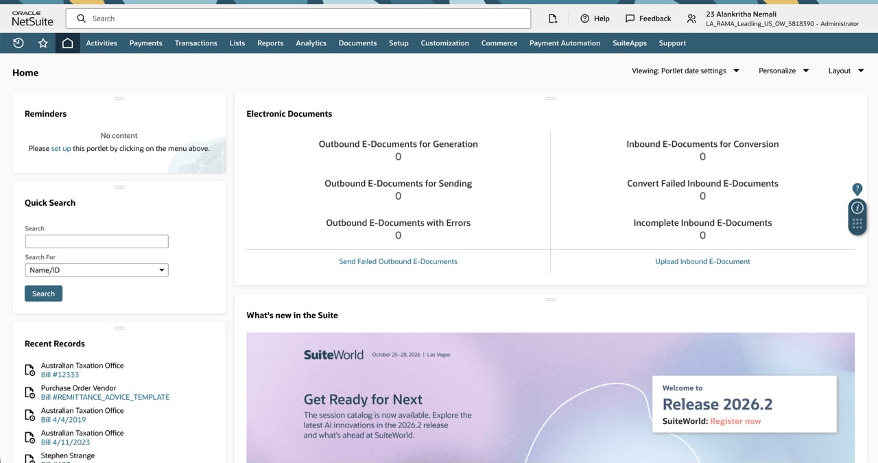 Electronic Invoicing preview